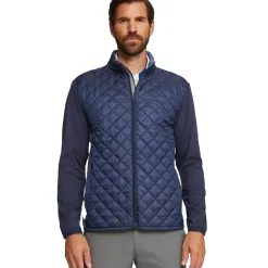New PUMA Men's Frost Quilted Full Zip Golf Jacket Men's Sweaters|Men's Jackets