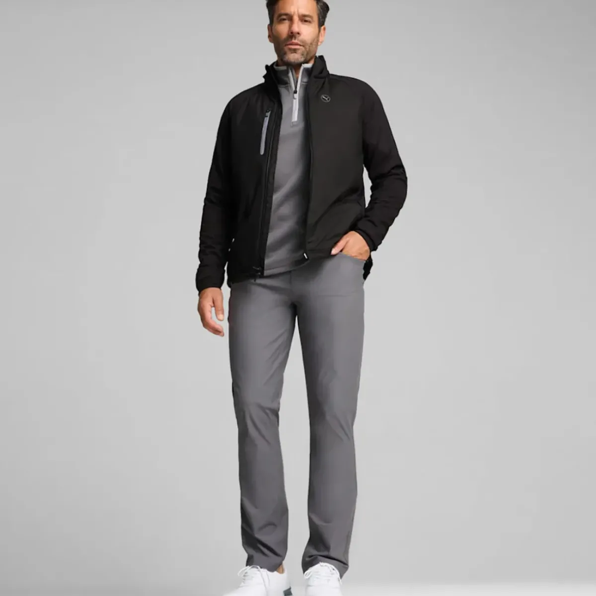 New PUMA Men's Hielands Full Zip Golf Jacket Men's Sweaters|Men's Jackets