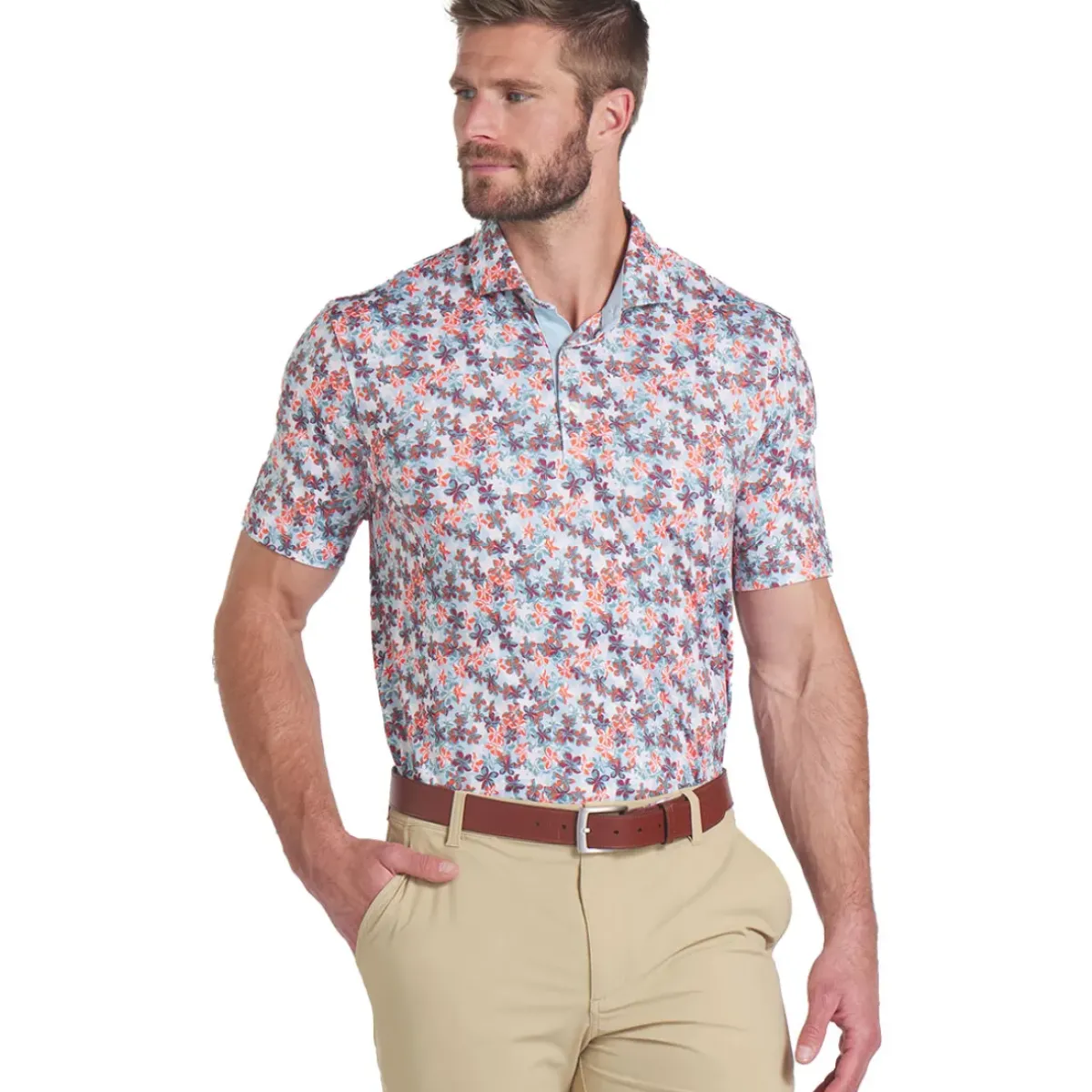 Clearance PUMA Men's MATTR Lillie Print Golf Polo Shirt Men's Polo Shirts