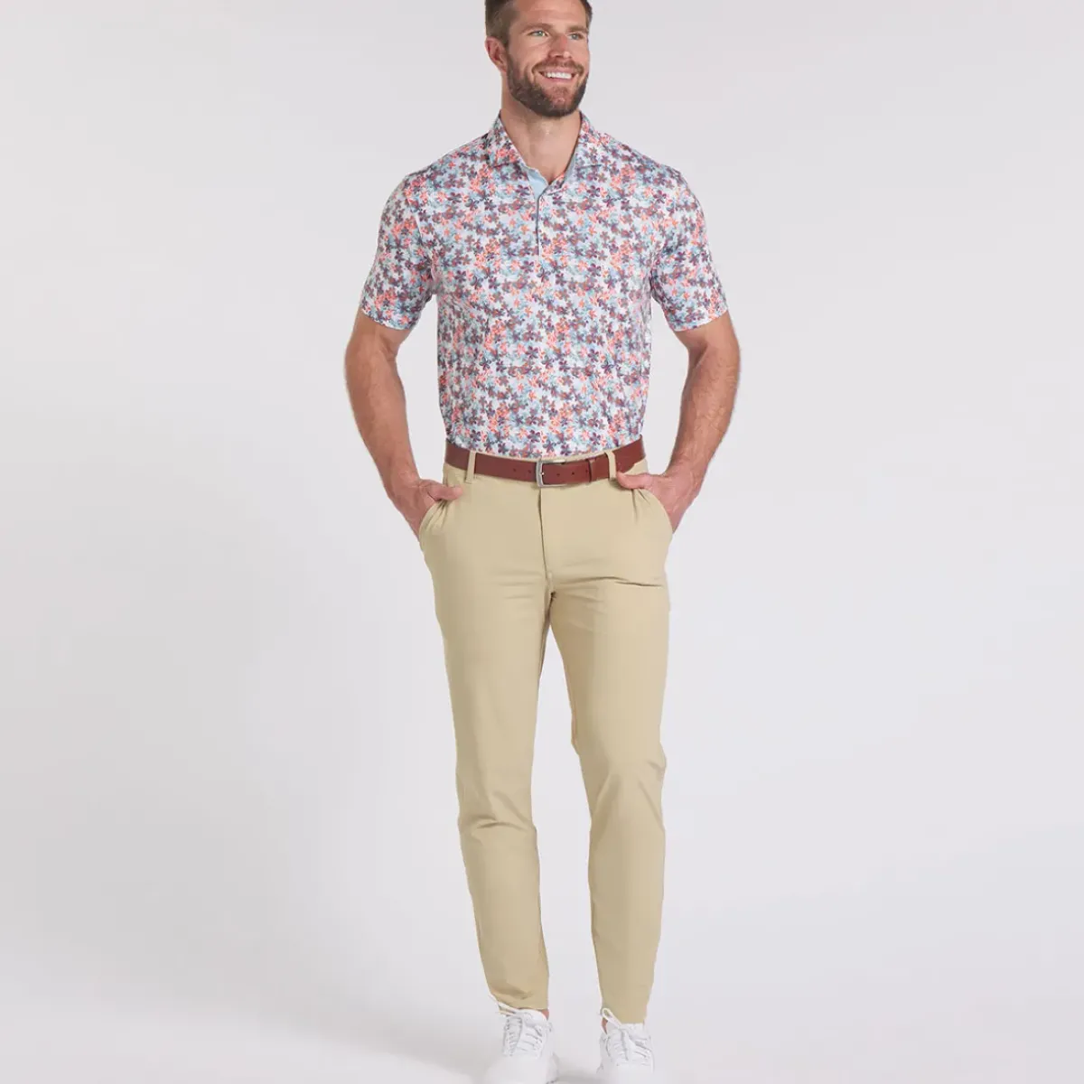 Clearance PUMA Men's MATTR Lillie Print Golf Polo Shirt Men's Polo Shirts