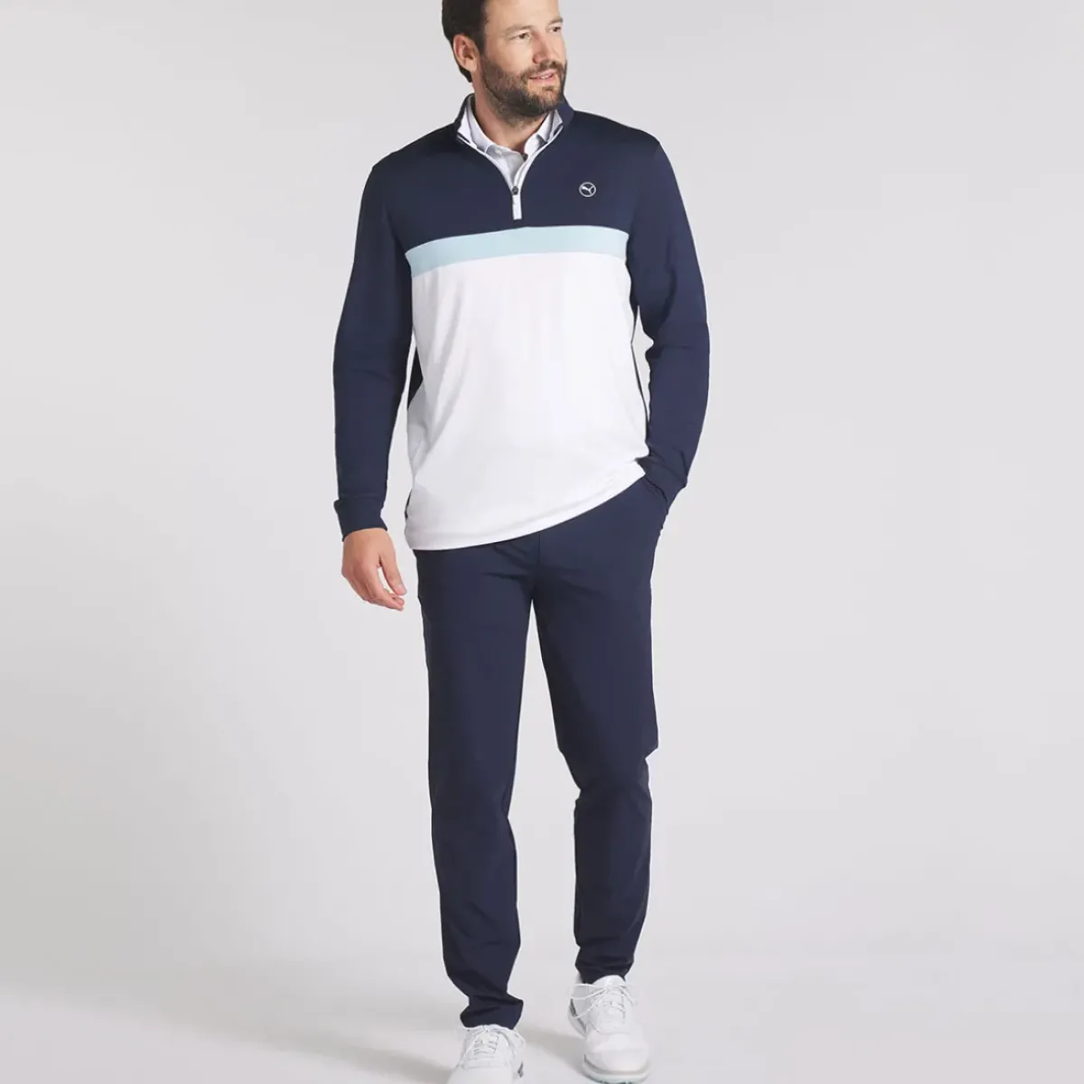 Online PUMA Men's Pure Colorblock Quarter Zip Golf Midlayer Men's Sweaters|Men's Midlayers