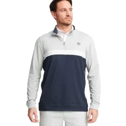 Clearance PUMA Men's Pure Colorblock Quarter Zip Golf Midlayer Men's Sweaters|Men's Midlayers