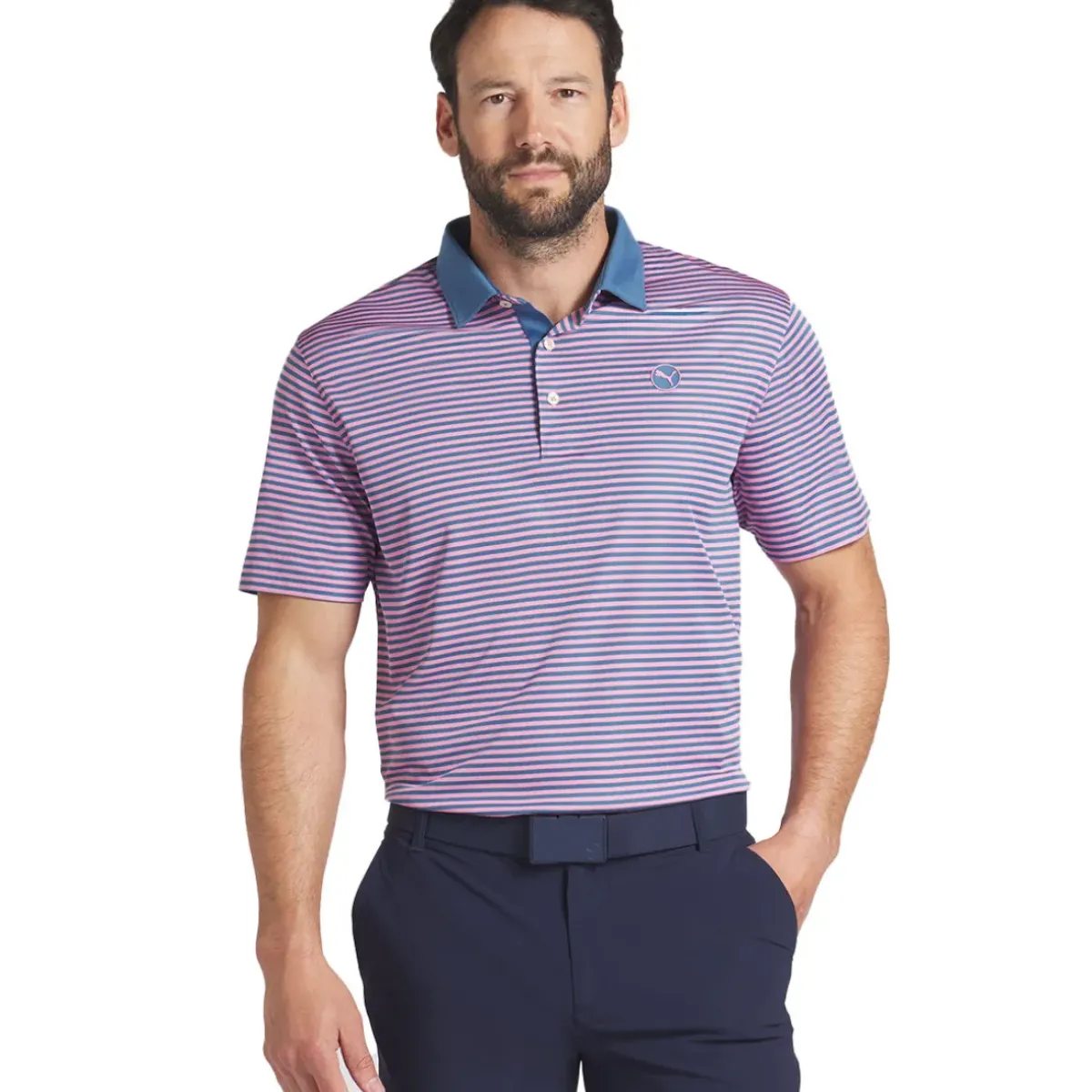 Hot PUMA Men's Pure Stripe Golf Polo Shirt Men's Polo Shirts