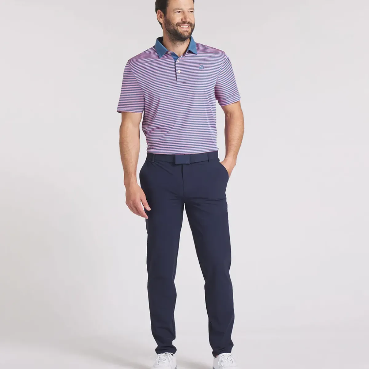 Hot PUMA Men's Pure Stripe Golf Polo Shirt Men's Polo Shirts