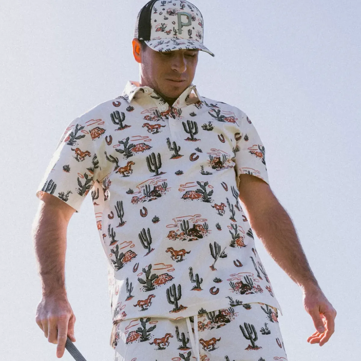 Hot PUMA Men's Vented Wild West Golf Polo Shirt Men's Polo Shirts