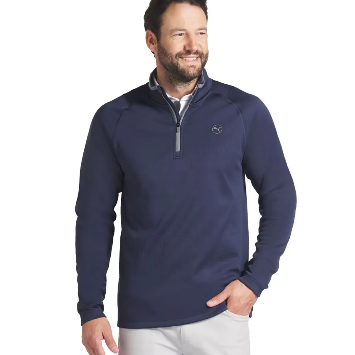 New PUMA Men's Waffle Fleece Quarter Zip Golf Mid Layer Men's Sweaters|Men's Midlayers