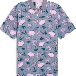 New PUMA Men's X Arnold Palmer Pink Lemonade Golf Polo Shirt Men's Polo Shirts