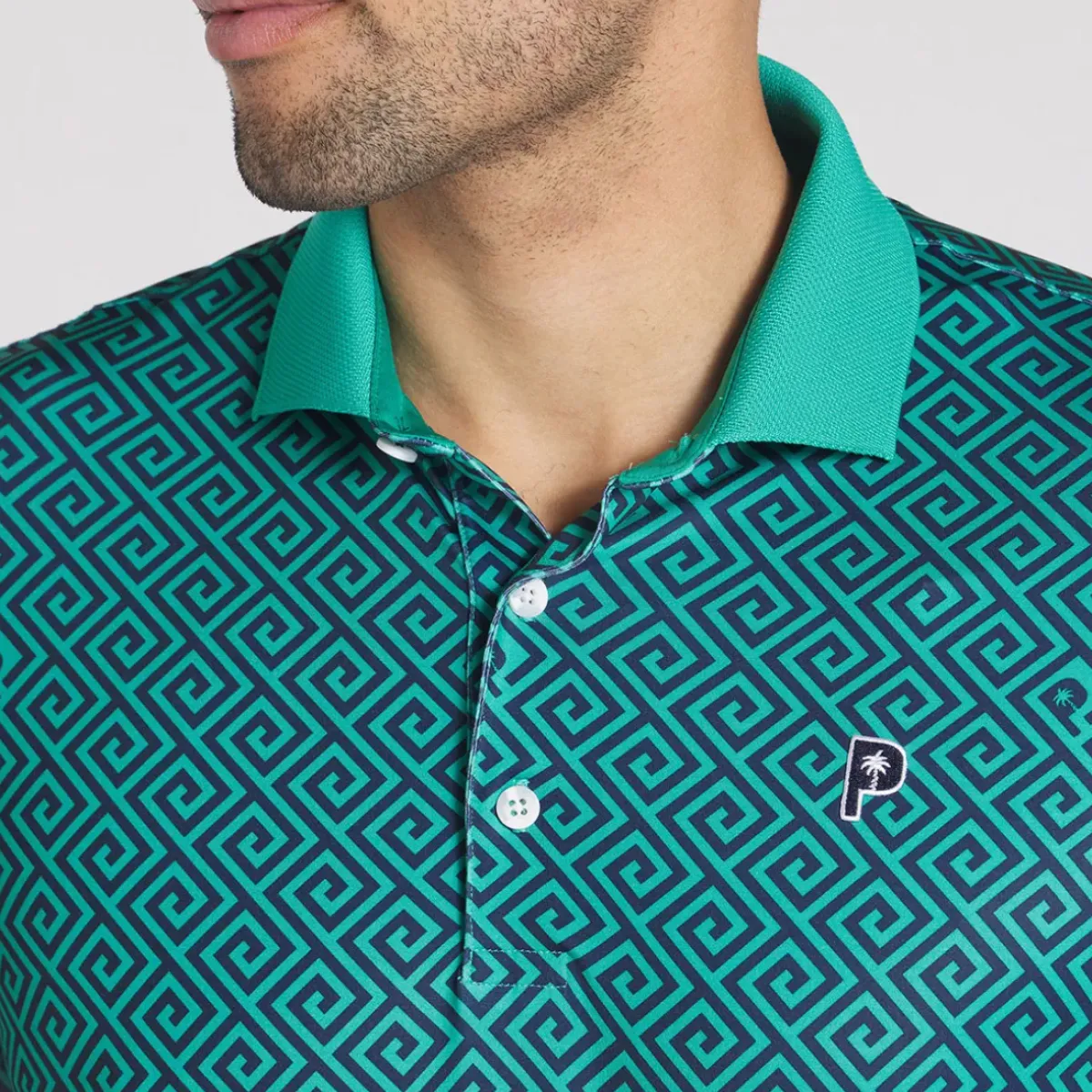 PUMA Men's X Palm Tree Crew Resort Golf Polo Shirt Men's Polo Shirts