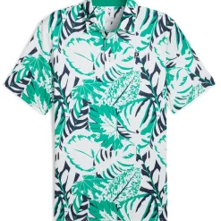 PUMA Men's X Palm Tree Crew Palm Glitch Golf Polo Shirt Men's Polo Shirts