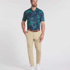 PUMA Men's X Palm Tree Crew Palm Glitch Golf Polo Shirt Men's Polo Shirts