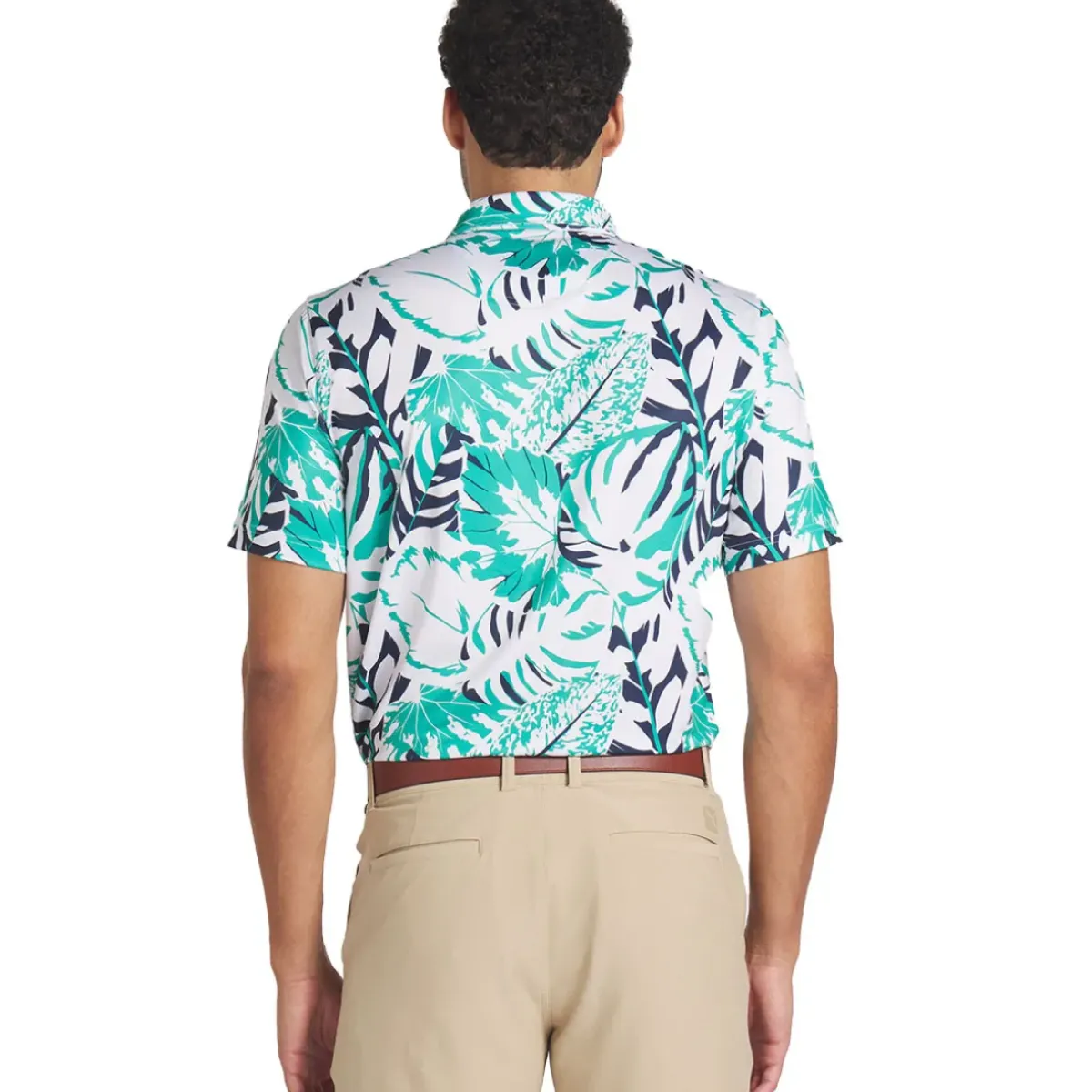 PUMA Men's X Palm Tree Crew Palm Glitch Golf Polo Shirt Men's Polo Shirts