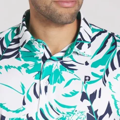 Discount PUMA Men's X Palm Tree Crew Palm Glitch Golf Polo Shirt Men's Polo Shirts