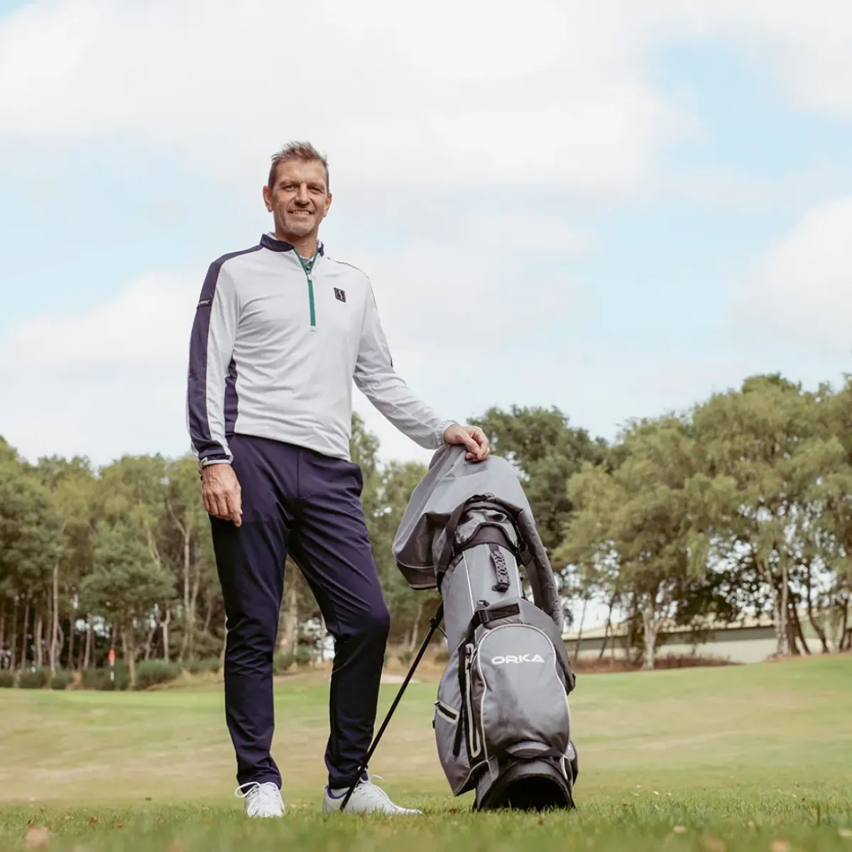 Hot Men's Lee Sharpe Tresla Half Zip Golf Midlayer Men's Sweaters|Men's Midlayers