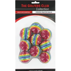 Clearance The Golfers Club Foam Striped Practice 9 Golf Ball Pack Practice Golf Balls