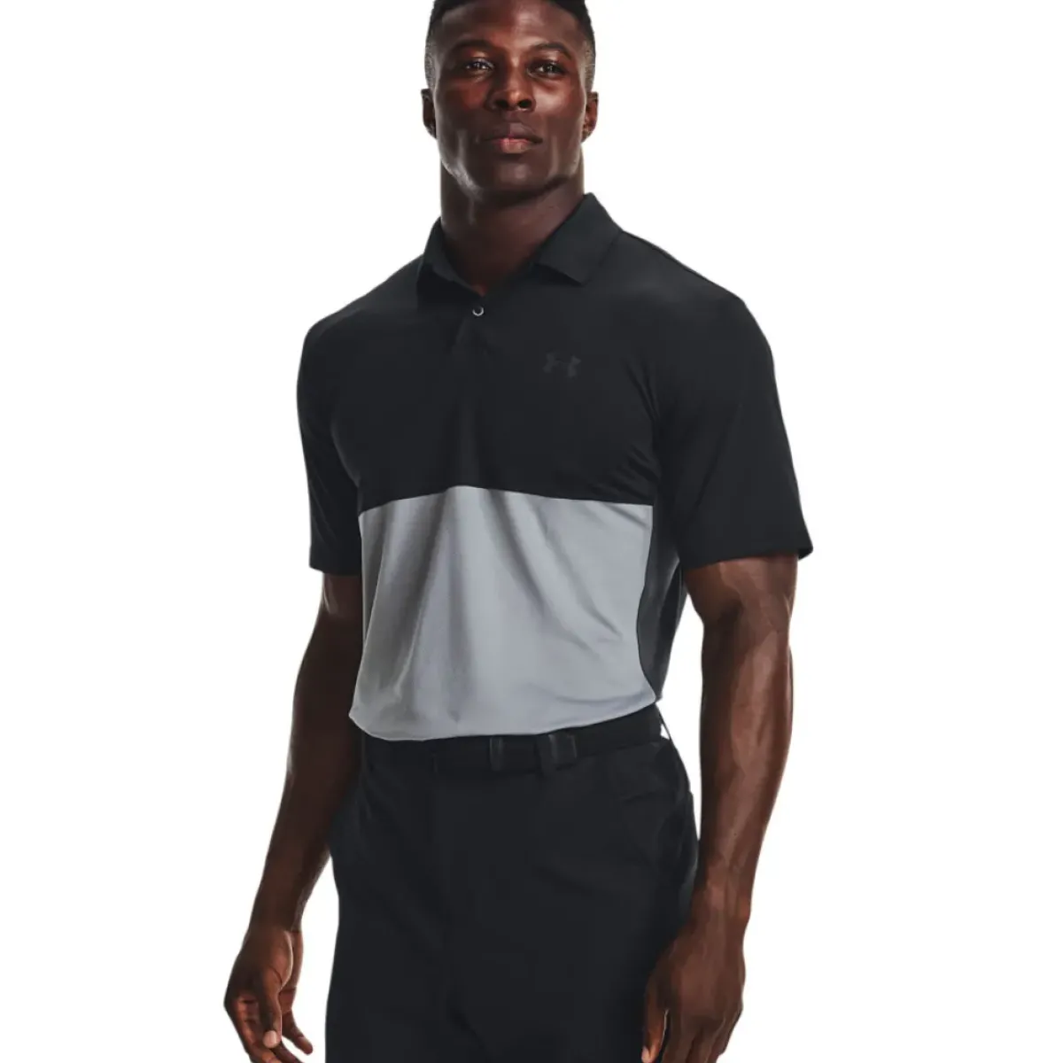 Discount Men's Performance Blocked Stretch Golf Polo Shirt Men's Polo Shirts