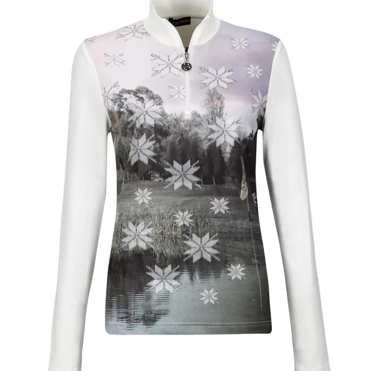 New WINTER POWER PRINT TROYER (dry Ladies 108 32 WHT Ladies Midlayers|Men's Midlayers